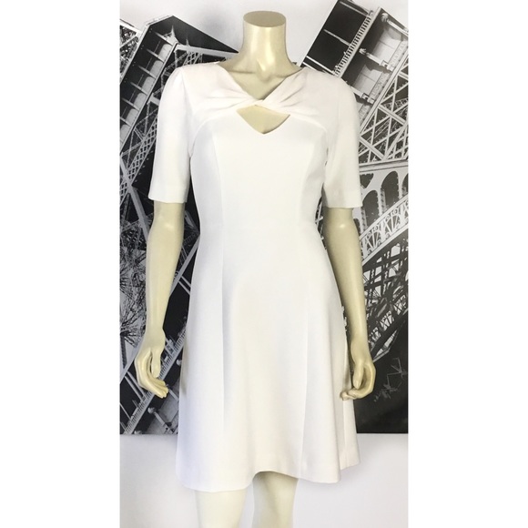 BCBGMAXAZRIA White Fit and Flare Dress NWOT - Picture 5 of 5